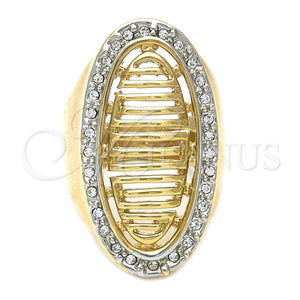 Anillo Elegante 5.060.015.09 Oro Laminado, con Blanca Zirconia Cubica, Pulido, Tono Dorado (Size 9)