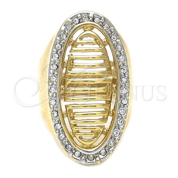 Anillo Elegante 5.060.015.09 Oro Laminado, con Blanca Zirconia Cubica, Pulido, Tono Dorado (Size 9)