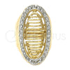 Anillo Elegante 5.060.015.09 Oro Laminado, con Blanca Zirconia Cubica, Pulido, Tono Dorado (Size 9)