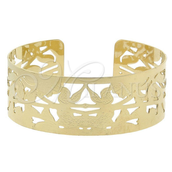Aro Individual 5.232.011 Oro Laminado, Diseño de Oja, Diamantado, Tono Dorado (25 MM Thickness, One size fits all)