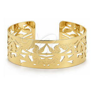 Aro Individual 5.232.011 Oro Laminado, Diseño de Oja, Diamantado, Tono Dorado (Grosor 25 MM, Talla Unica)