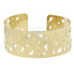 Aro Individual 5.232.013 Oro Laminado, Diseño de Oja, Diamantado, Tono Dorado (25 MM Thickness, One size fits all)