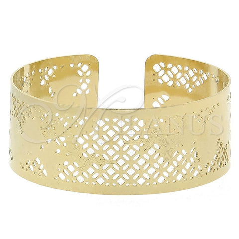 Aro Individual 5.232.009 Oro Laminado, Diseño de Flor, Diamantado, Tono Dorado (25 MM Thickness, One size fits all)