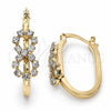 Argolla Mediana 5.140.012 Oro Laminado, Diseño de Infinito, con Blanca Zirconia Cubica, Pulido, Tono Dorado