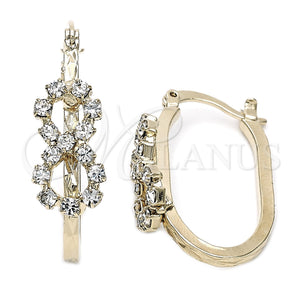 Argolla Mediana 5.140.012 Oro Laminado, Diseño de Infinito, con Blanca Zirconia Cubica, Pulido, Tono Dorado