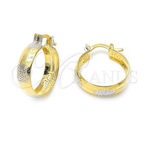 Argolla Pequeña 107.037 Oro Laminado, Diamantado, Tres Tonos