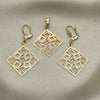 Juego de Arete y Dije de Adulto 11.005 Oro Laminado, Pulido, Tono Dorado
