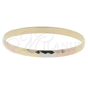 Aro Individual 03.63.0022 Oro Laminado, Diamantado, Tres Tonos (06 MM Thickness, Size 5 (2.50 Diameter))