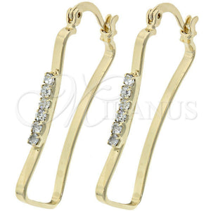 Argolla Mediana 5.140.011 Oro Laminado, con Blanca Zirconia Cubica, Pulido, Tono Dorado