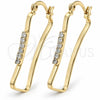 Argolla Mediana 5.140.011 Oro Laminado, con Blanca Zirconia Cubica, Pulido, Tono Dorado