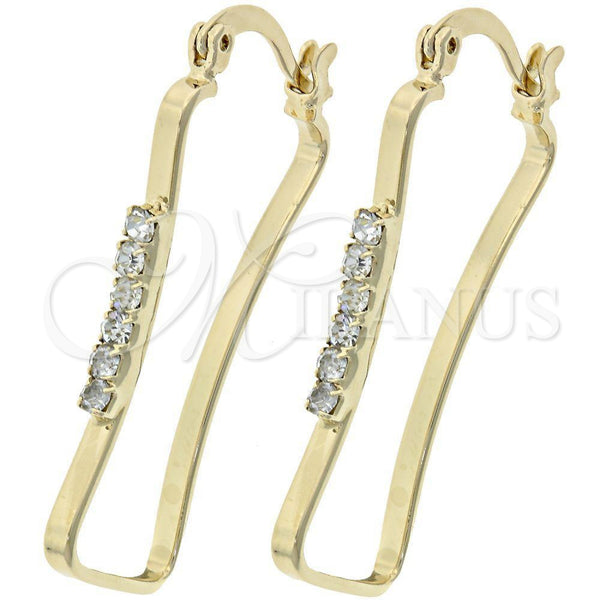 Argolla Mediana 5.140.011 Oro Laminado, con Blanca Zirconia Cubica, Pulido, Tono Dorado