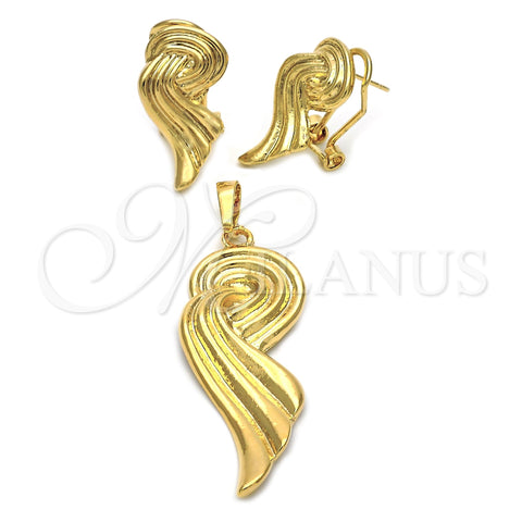 Juego de Arete y Dije de Adulto 45.034 Oro Laminado, Pulido, Tono Dorado