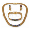 Collar, Pulsera y Dije 5.014.002 Oro Laminado, con Zirconia Cubica Multicolor, Pulido, Tono Dorado