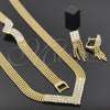 Collar, Pulsera y Dije 5.014.004 Oro Laminado, con Zirconia Cubica Blanca, Pulido, Tono Dorado