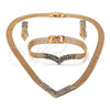 Collar, Pulsera y Dije 5.014.004 Oro Laminado, con Blanca Zirconia Cubica, Pulido, Tono Dorado