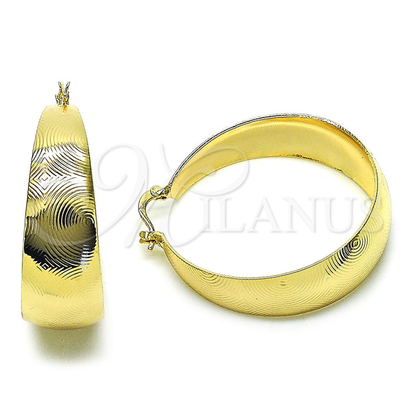 Argolla Mediana 5.150.005.40 Oro Laminado, Diseño de Espiral, Diamantado, Tono Dorado
