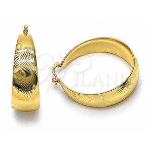 Argolla Mediana 5.150.005.40 Oro Laminado, Diseño de Espiral, Diamantado, Tono Dorado