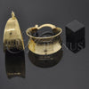 Argolla Pequeña 5.150.018 Oro Laminado, Diseño de Llave Griega, Diamantado, Tono Dorado