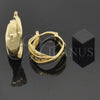 Argolla Pequeña 5.153.024.1 Oro Laminado, Diseño de Torcido y Llave Griega, Diamantado, Tono Dorado