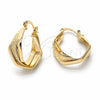 Argolla Pequeña 5.153.024.1 Oro Laminado, Diseño de Torcido y Llave Griega, Diamantado, Tono Dorado