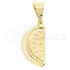 Dije Elegante 45.019 Oro Laminado, Diseño de Sandia, Pulido, Tono Dorado