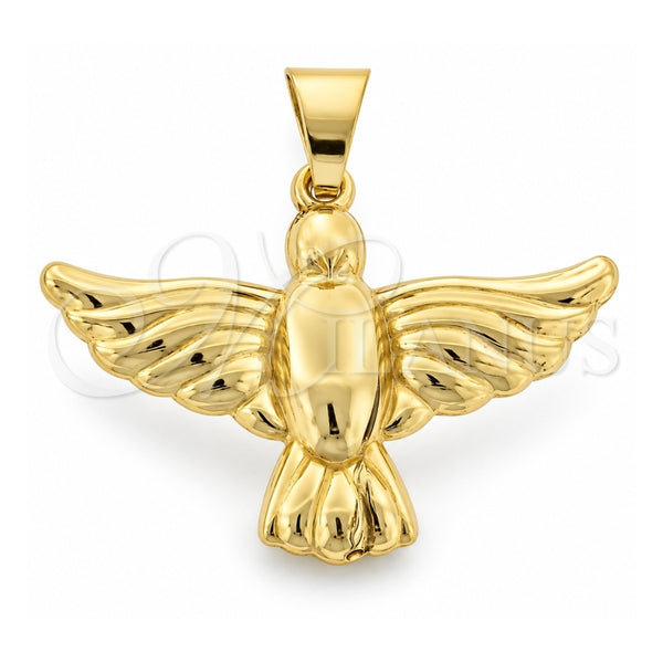 Dije Elegante 45.003 Oro Laminado, Diseño de Pajaro, Pulido, Tono Dorado
