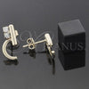 Arete Dormilona 02.63.2248 Oro Laminado, con Blanca Zirconia Cubica, Pulido, Tono Dorado
