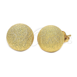 Arete Dormilona 5.128.005 Oro Laminado, Diseño de Bola, Mate, Tono Dorado