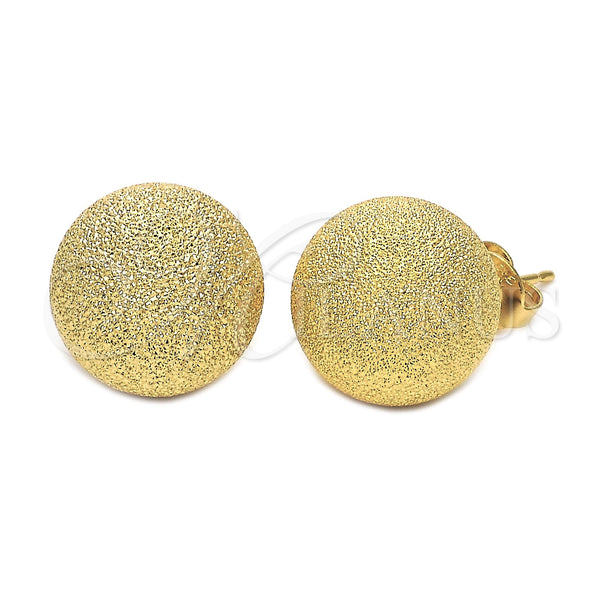 Arete Dormilona 5.128.005 Oro Laminado, Diseño de Bola, Mate, Tono Dorado