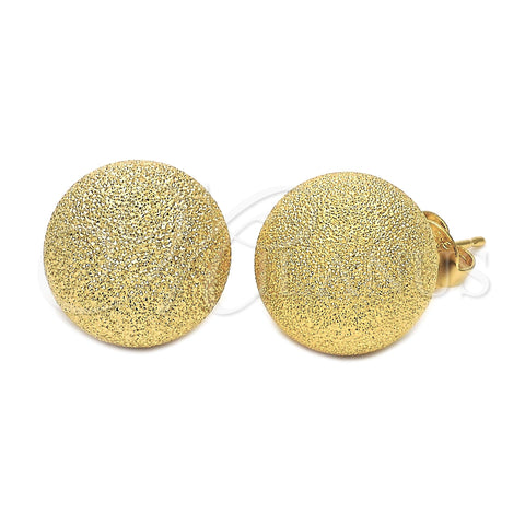 Arete Dormilona 5.128.005 Oro Laminado, Diseño de Bola, Mate, Tono Dorado