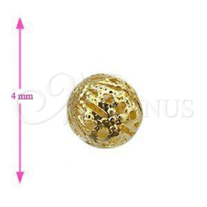 Bead 5.234.029.4 Oro Laminado, Diseño de Bola, Pulido, Tono Dorado