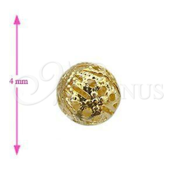 Bead 5.234.029.4 Oro Laminado, Diseño de Bola, Pulido, Tono Dorado