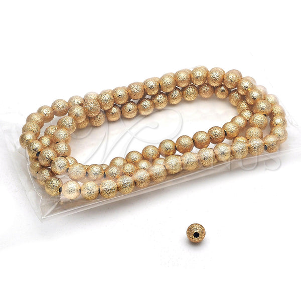 Bead 5.234.027.07.100 Oro Laminado, Diseño de Bola, Mate, Tono Dorado