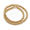 Bead 5.234.028.02.100 Oro Laminado, Diseño de Bola, Pulido, Tono Dorado