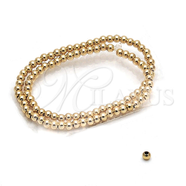 Bead 5.234.028.02.100 Oro Laminado, Diseño de Bola, Pulido, Tono Dorado