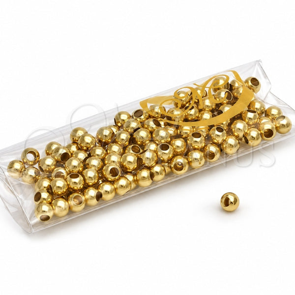 Bead 5.234.028.03.100 Oro Laminado, Diseño de Bola, Pulido, Tono Dorado
