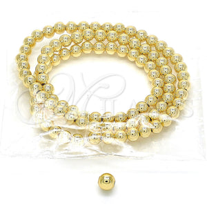 Bead 5.234.028.05.100 Oro Laminado, Diseño de Bola, Pulido, Tono Dorado