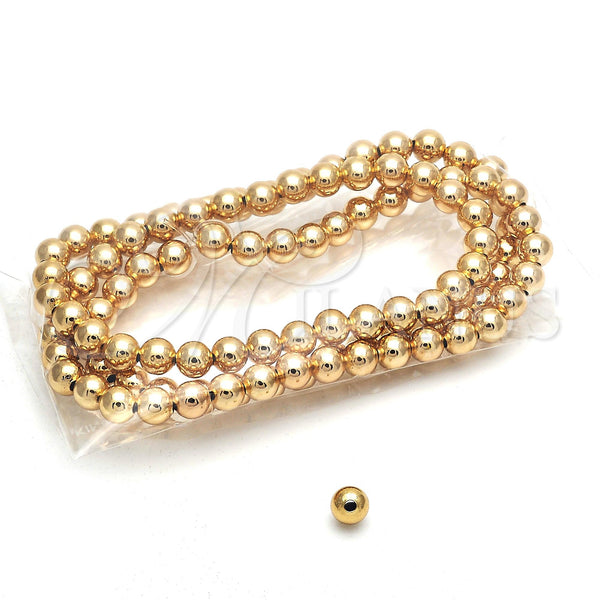 Bead 5.234.028.07.100 Oro Laminado, Diseño de Bola, Pulido, Tono Dorado