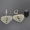 Arete Colgante 69.014 Oro Laminado, Diseño de Corazón, con Blanca Zirconia Cubica, Diamantado, Tono Dorado