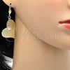 Arete Colgante 77.002 Oro Laminado, Diseño de Corazón, con Blanca Cristal, Diamantado, Tono Dorado