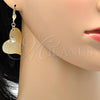 Arete Colgante 77.002 Oro Laminado, Diseño de Corazón, con Blanca Cristal, Diamantado, Tono Dorado