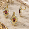 Juego de Arete y Dije de Adulto 5.057.008 Oro Laminado, con Zirconia Cubica Blanca, Pulido, Tono Dorado