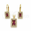 Juego de Arete y Dije de Adulto 5.057.015 Oro Laminado, con Blanca Zirconia Cubica, Pulido, Tono Dorado