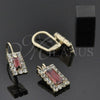 Juego de Arete y Dije de Adulto 5.057.016 Oro Laminado, con Blanca Zirconia Cubica, Pulido, Tono Dorado