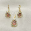 Juego de Arete y Dije de Adulto 5.056.015 Oro Laminado, con Blanca Zirconia Cubica, Pulido, Tono Dorado