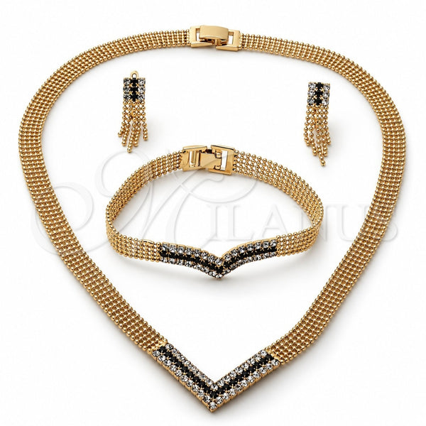 Collar, Pulsera y Dije 5.014.003 Oro Laminado, con Zirconia Cubica Blanca, Pulido, Tono Dorado