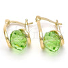 Argolla Pequeña 5.120.018 Oro Laminado, Diseño de Espiral, con Peridoto Cristal, Pulido, Tono Dorado
