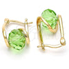 Argolla Pequeña 5.120.018 Oro Laminado, Diseño de Espiral, con Peridoto Cristal, Pulido, Tono Dorado