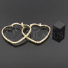 Argolla Mediana 5.154.021 Oro Laminado, Diseño de Corazón, Diamantado, Tono Dorado