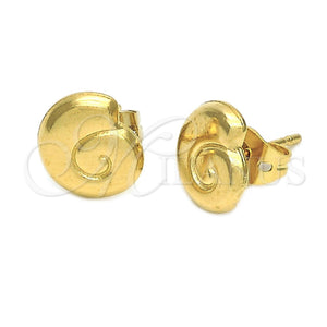 Arete Dormilona 5.127.036 *PROMO* Oro Laminado, Diseño de Espiral y Espiral, Diamantado, Tono Dorado